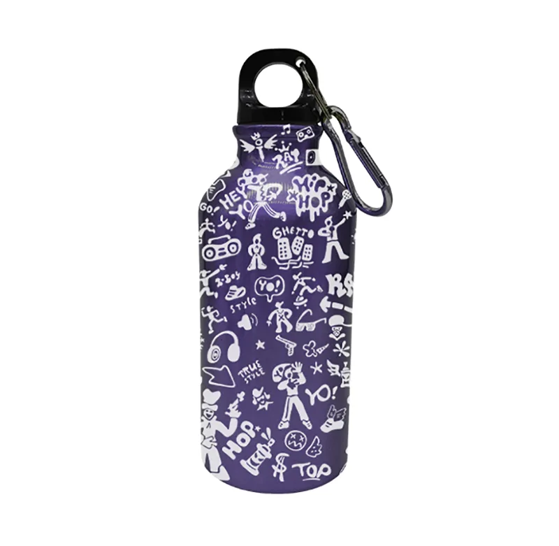 Purple Graffiti Street Art Stainless Steel Sports Bottle